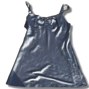 Victoria’s Secret FLAWED Satin Slip Dress – Size Large | Moody Gray | Soft Glam